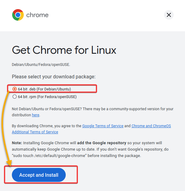 Selecting the preferred Google Chrome version