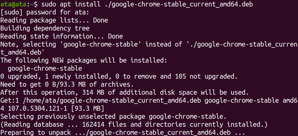 Installing Google Chrome for Ubuntu