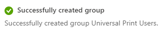Confirming successful group creation