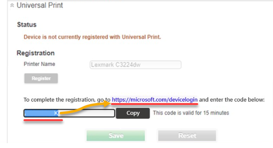 Registering the printer name