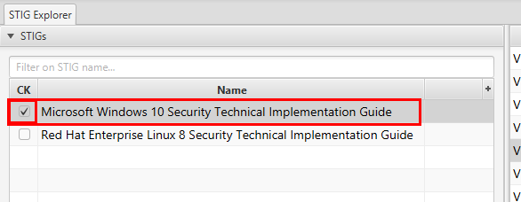 Viewing the contents of a STIG 