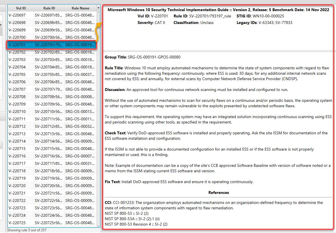 Viewing vulnerability details