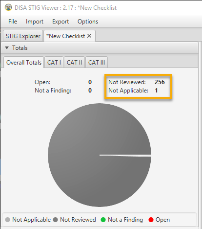 Viewing overall total changes in the checklist