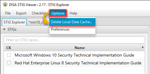 Deleting the local data cache