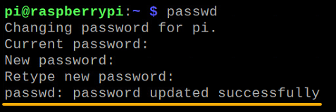 Changing the default SSH password