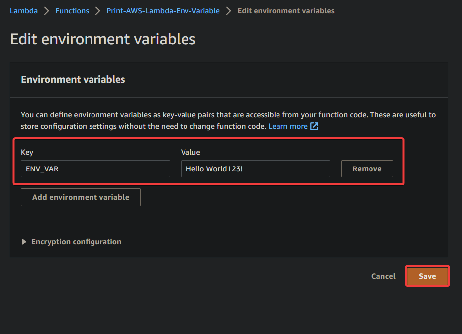 Editing environment variables 