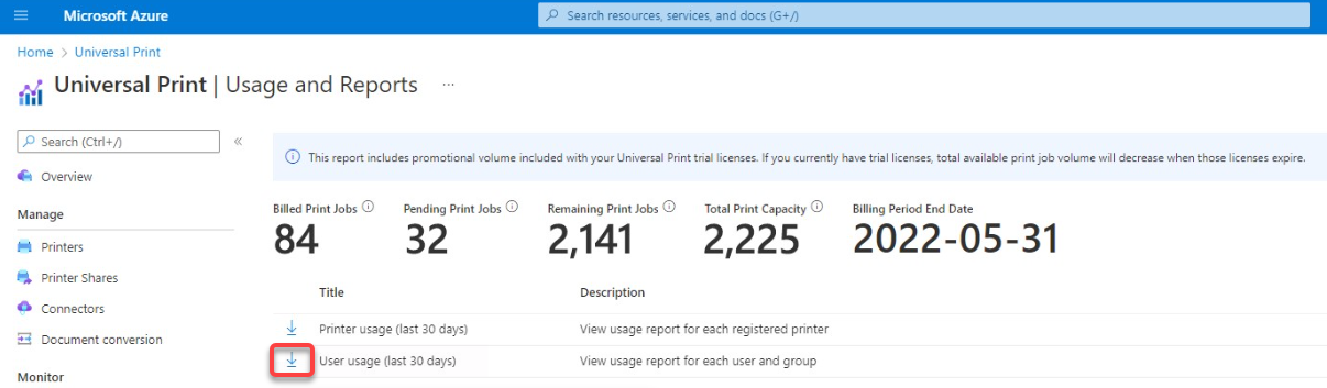 Generating and downloading reports