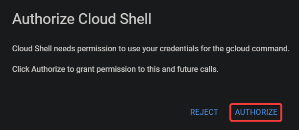 Authorizing gcloud 