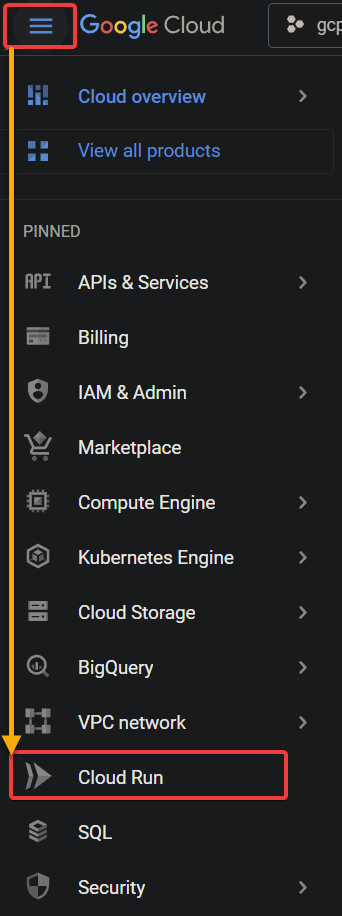 Accessing the Cloud Run dashboard