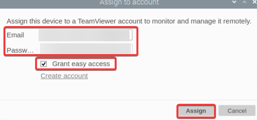 Assigning Raspberry Pi to a TeamViewer account
