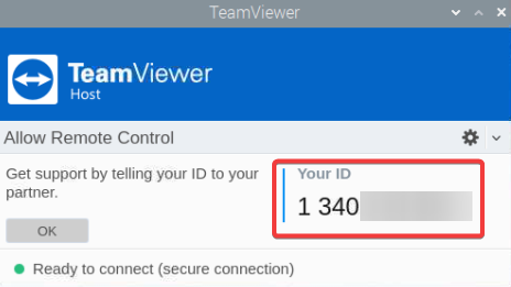 Noting down the TeamViewer ID