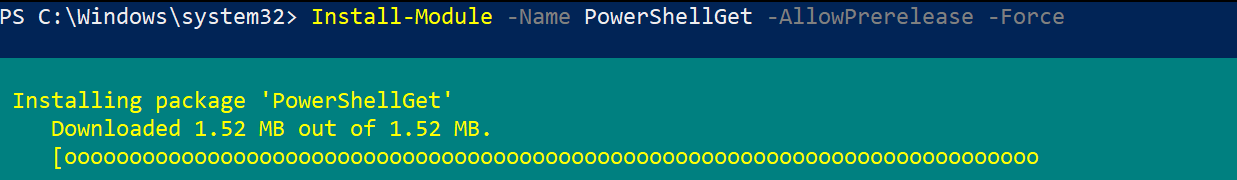Installing the latest version of PowerShellGet