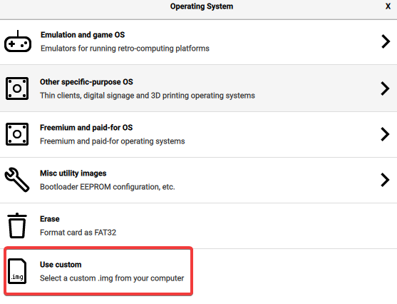 Choosing to use a custom Ubuntu image