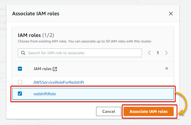 Adding an associated IAM role