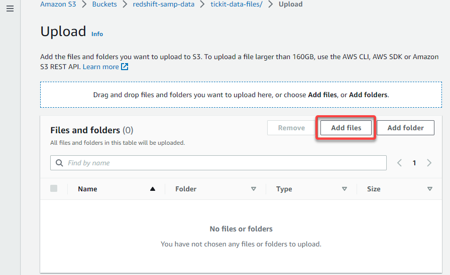 Adding data files to upload