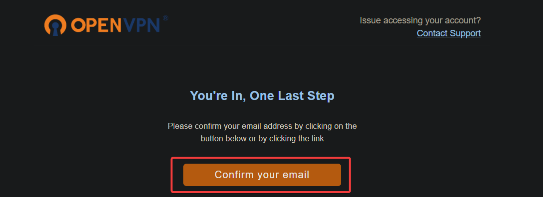 Sending email confirmation for account registration