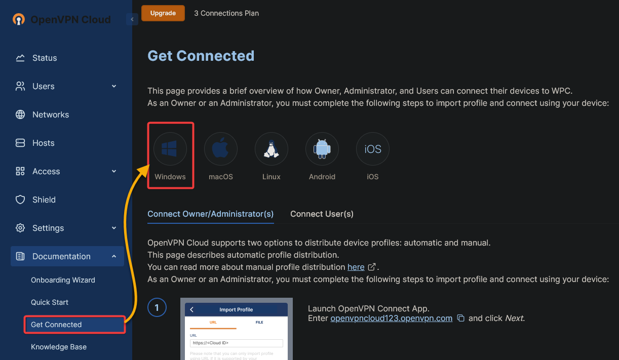 openvpn cloud - Downloading the OpenVPN Cloud Connect client