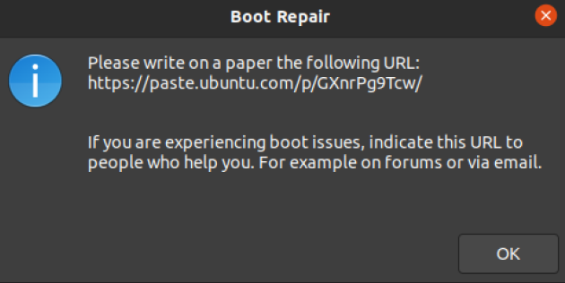 Copying the link of the uploaded BootInfo report 