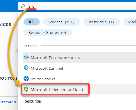 Accessing the Microsoft Defender for Cloud service