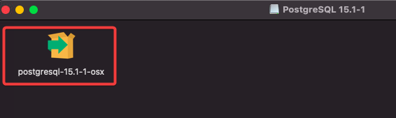 Opening the PostgreSQL.pkg file to install PostgreSQL on Mac