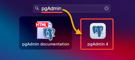 Launching the pgAdmin GUI