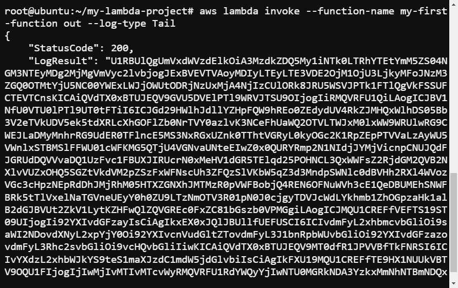 Invoking the Lambda function