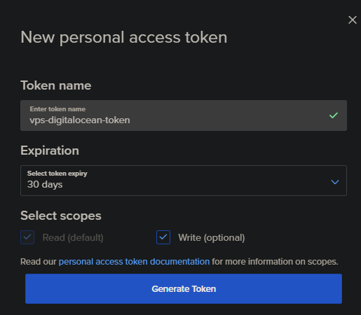 Generating a personal access token