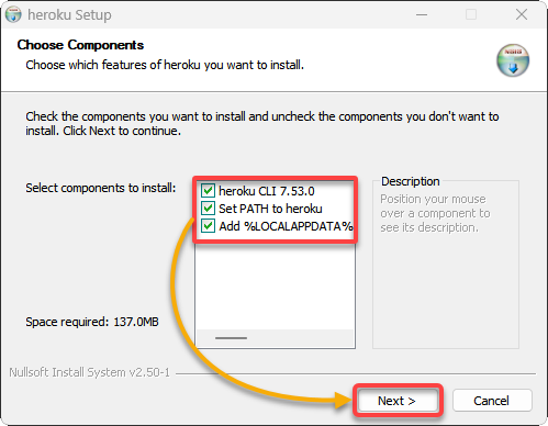 Choosing components to install