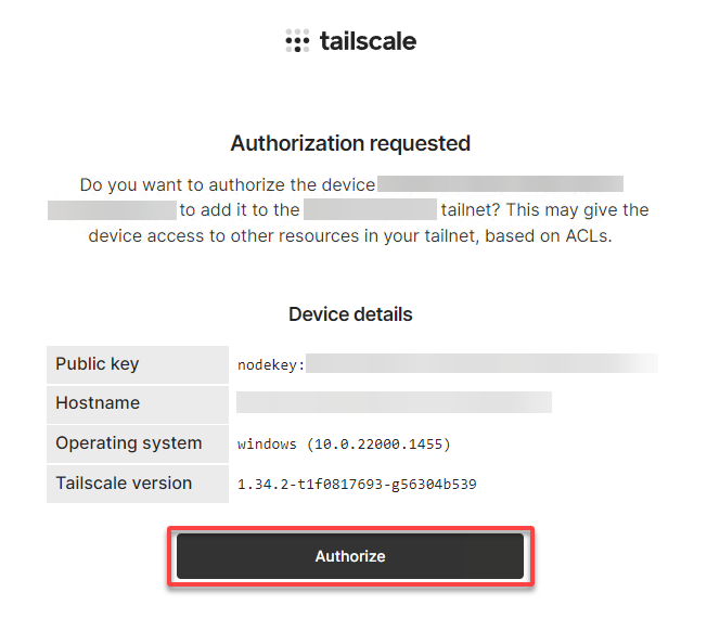 Authorizing a new Windows node