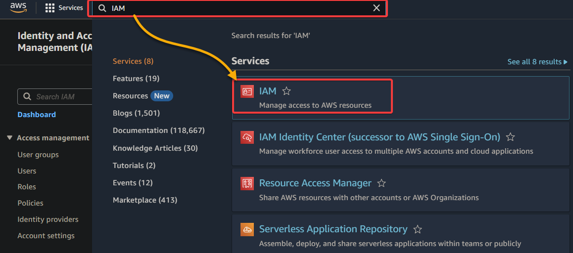 aws sts assume role - Accessing the IAM console