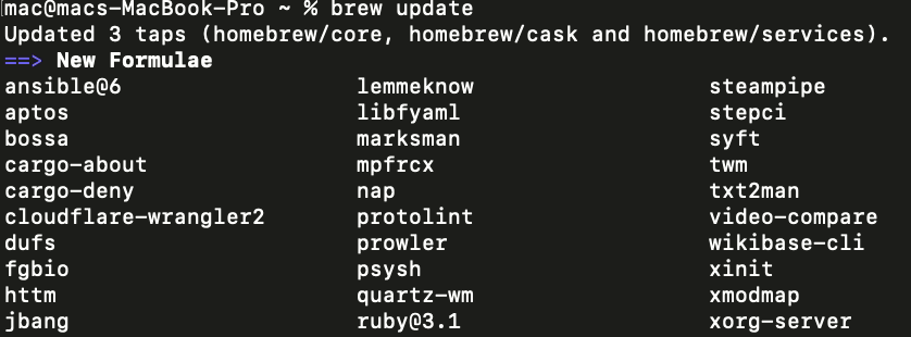 aws cli mac - Updating Homebrew