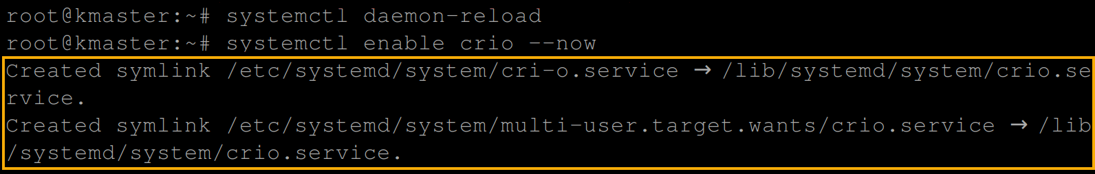 Reloading systemd confirmations and enabling CRI-O