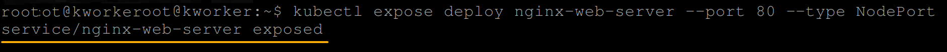 Exposing the NGINX deployment via NodePort