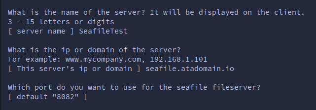 Configuring the Seafile server