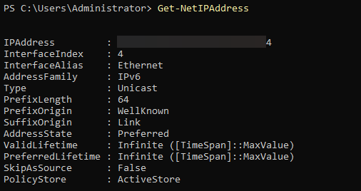 Getting all IP address configurations