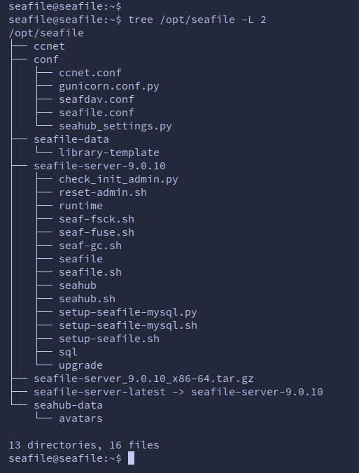 Verifying Seafile’s installation directory