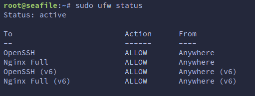 Verifying UFW status