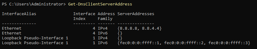 Verifying the current DNS configuration