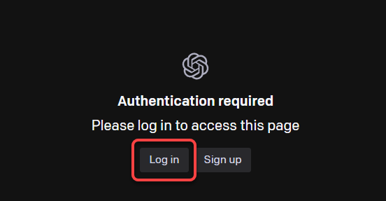 Logging into the OpenAI account