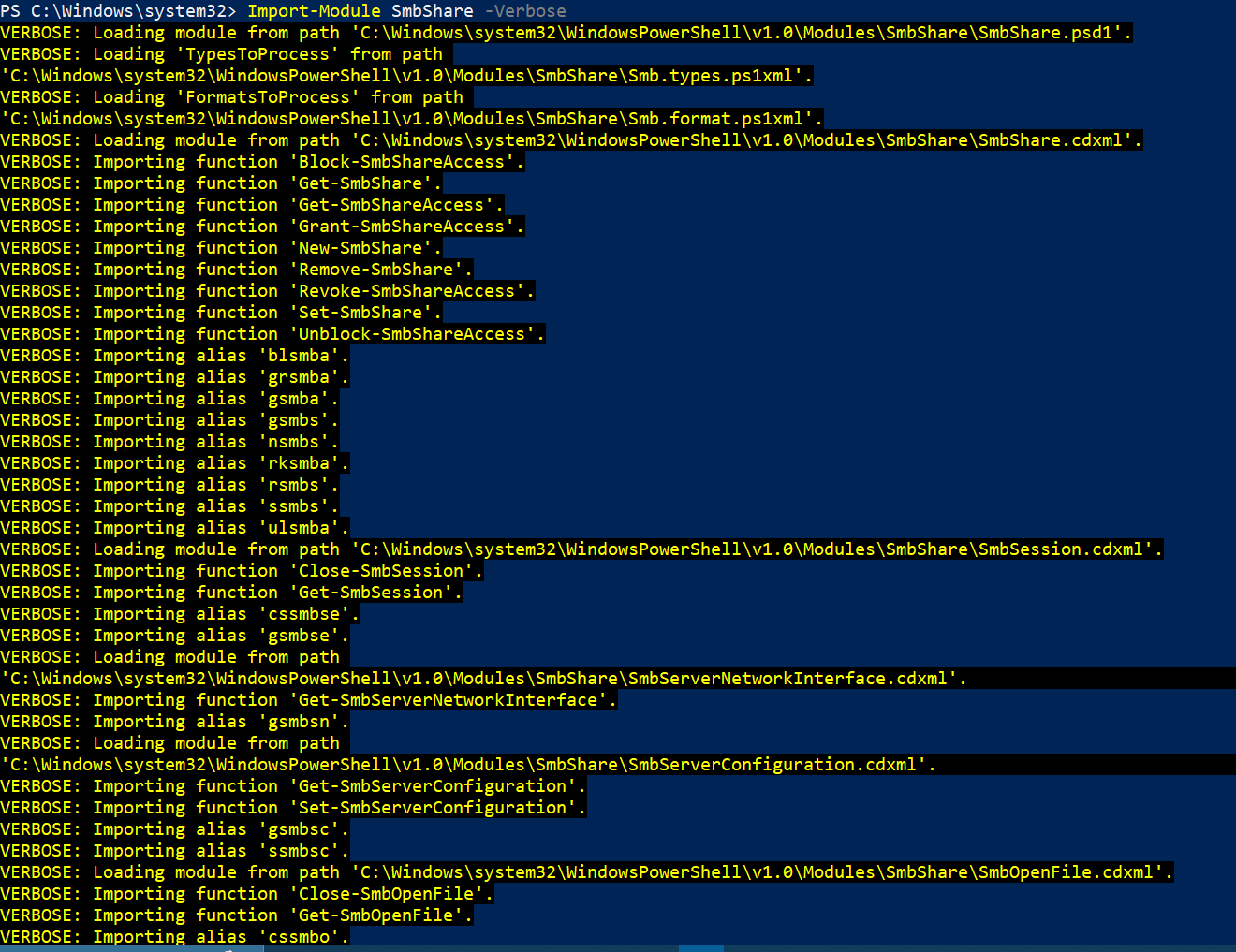 Displaying module import details