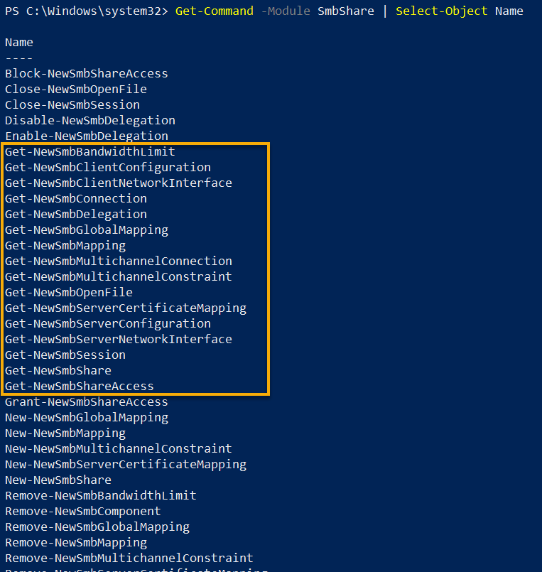 Verifying the SmbShare module has been reimported