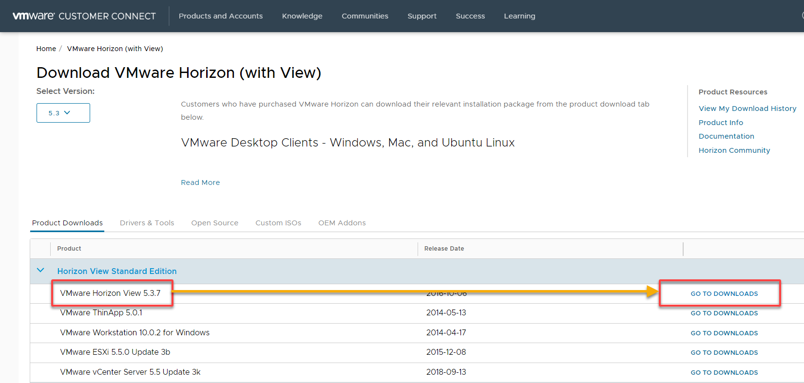 Accessing all software included in the VMware Horizon View package