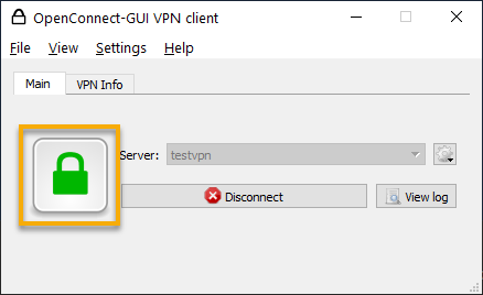 Confirming successful connection to the OpenConnect VPN Server