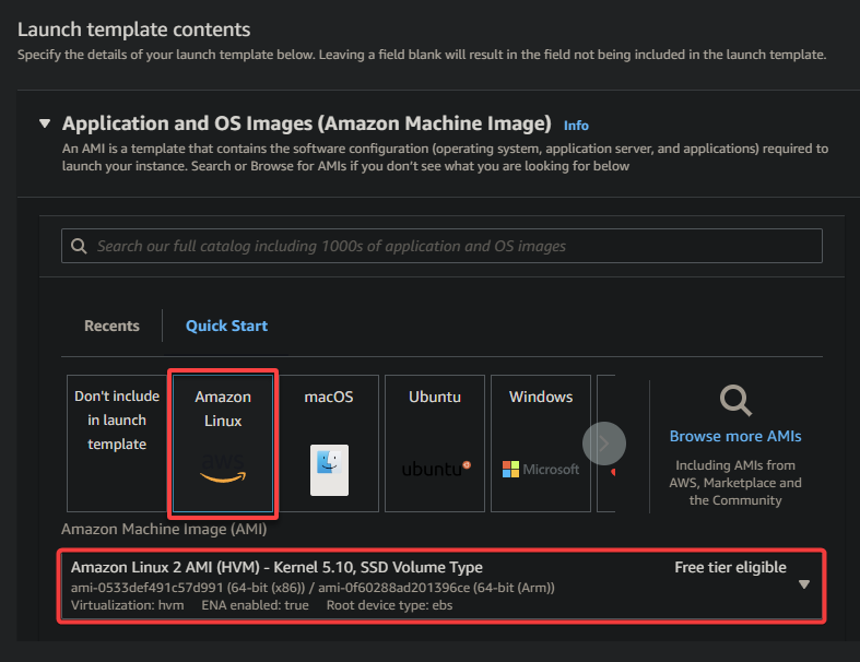 Selecting an OS image