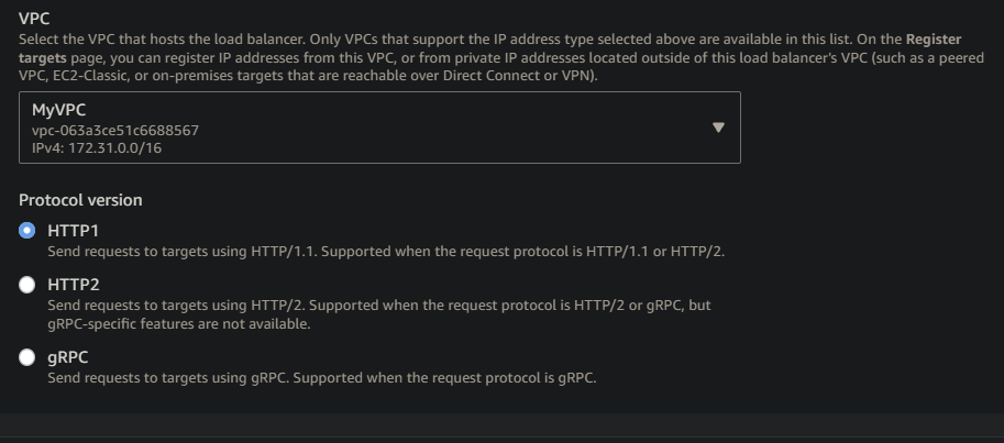 Configuring the VPC and protocol version
