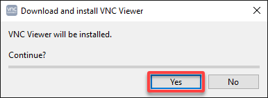Confirming the VNC Viewer installation