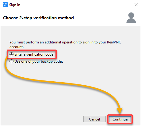 Choosing a two-step verification method