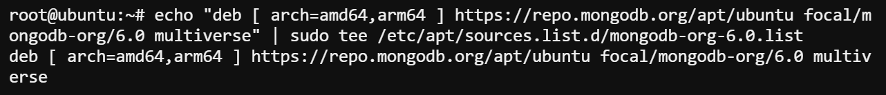 Adding the official MongoDB repositories to the Ubuntu machine's package sources 