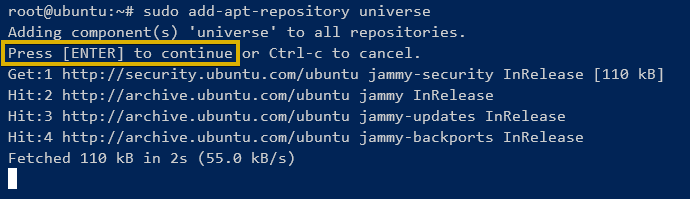 Enabling the Ubuntu Universe repository