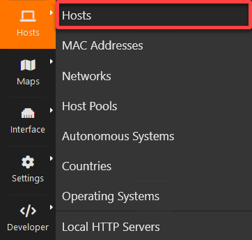 Accessing the list of hosts